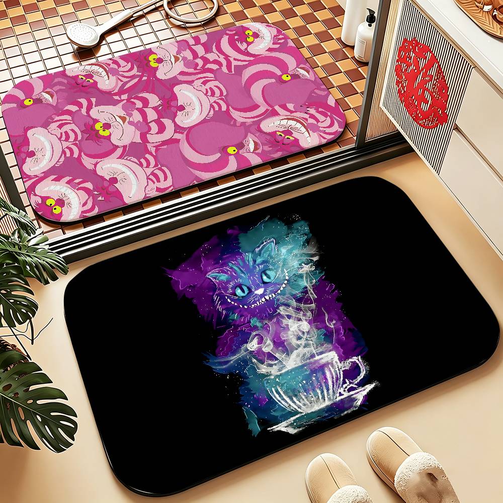 Anime C-cheshire Cat Carpet Bathroom Anti-slip Mat Door Mat Home Decoration Mat Entrance Door Mat Scratch-resistant Door Mat
