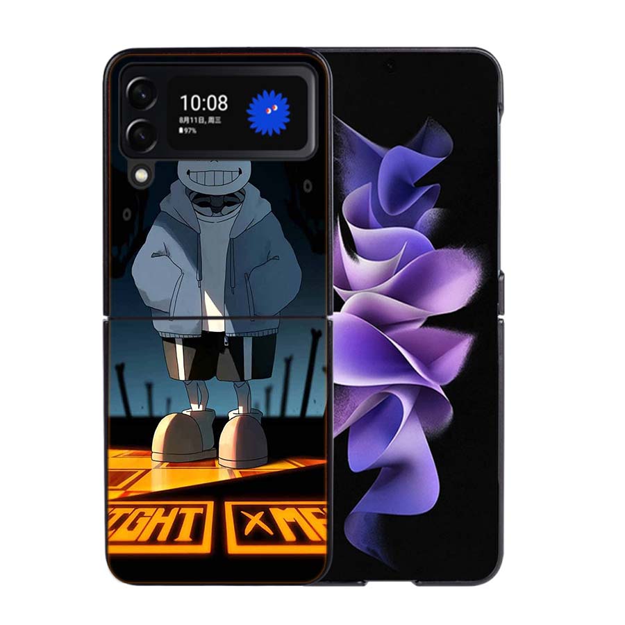 Game Undertale Phone Case For Samsung Z Flip 7 6 5G Galaxy Z Flip4 Z Flip5 Z Flip3 Coque Black Hard PC Shell Protective Cover