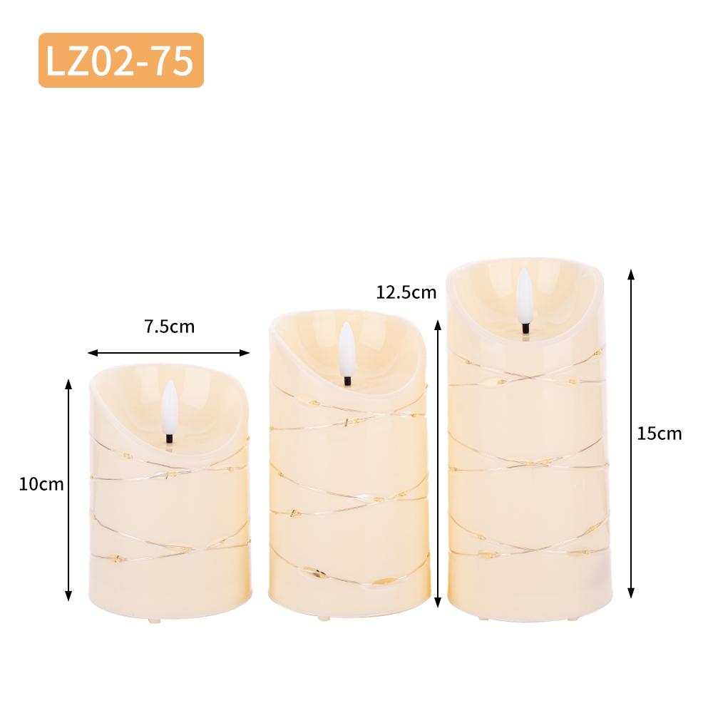 Wave-Edge LED Flameless Candles with Fairy Lights Set