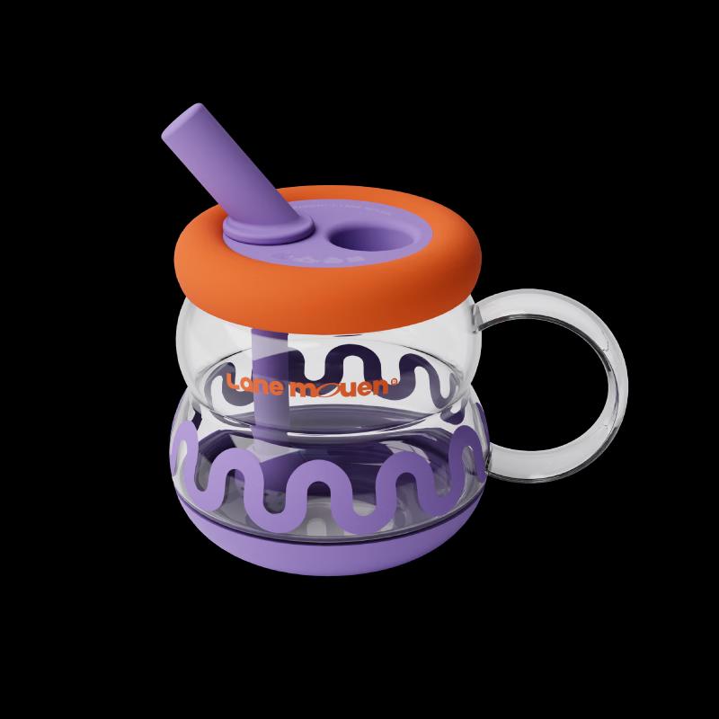 Gourd High Borosilicate Glass Water Bottle with Tea Infuser and Straw