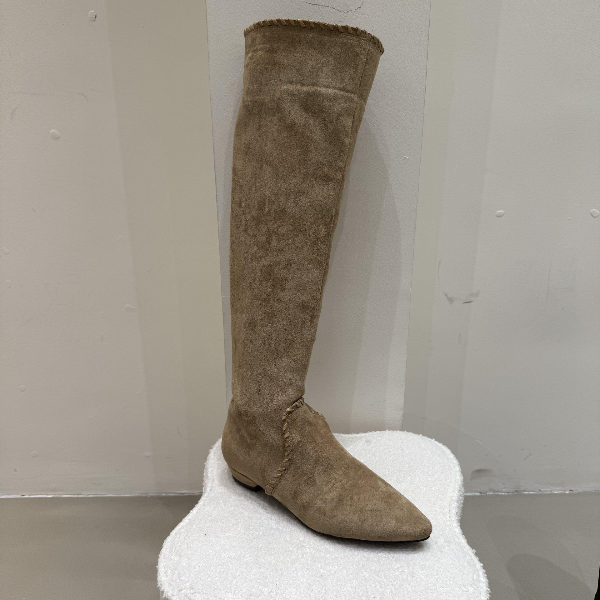 

Thick heel pointed brown pile boots women s boots 2025 new autumn and winter suede thin boots long knight boots 39