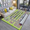 Kids Realistic Airport Runway Play Rug Non Slip Soft Educational Interactive Carpet for Children Bedroom Playroom and Game Area