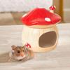 Ceramic Hamster House Guinea Pig Hideout Hamster Nest Mushroom Shaped Cave for Rats Dwarf Hamster Hedgehog Chipmunk Gerbils