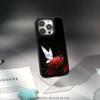 Art Red Spider Lilys Japan Design Phone Case for iPhone 17 16 E 15 14 13 12 Pro Max Sheepskin Silver-edged Protective Case