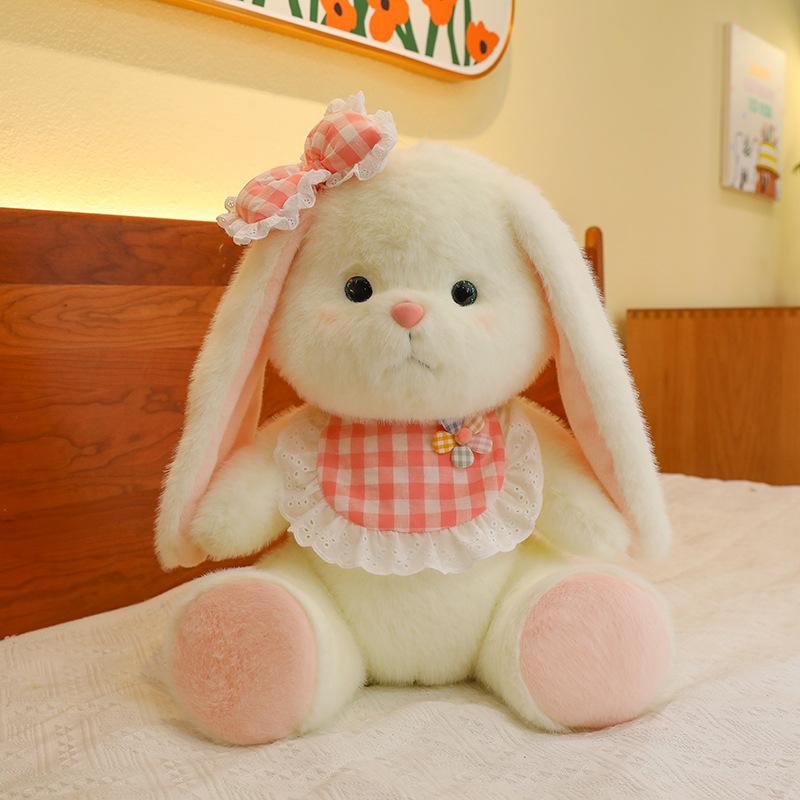 Long Eared Rabbit Plush Toy Bib Rabbit Doll Girl Birthday Valentine'S Day Gift Large