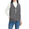 Ultra Light Down a Japanese and Includes a Storage Product 0123 Silver-Gensen Women's Vest, Brand. Lightweight, Warm, Water-Repellent, Compact. Pouch.