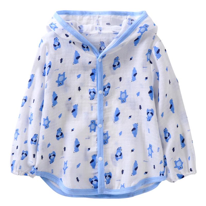 Kids Lightweight Korean-Style Gauze Jacket: Breathable, Hooded, Soft & Comfy for Spring/Summer