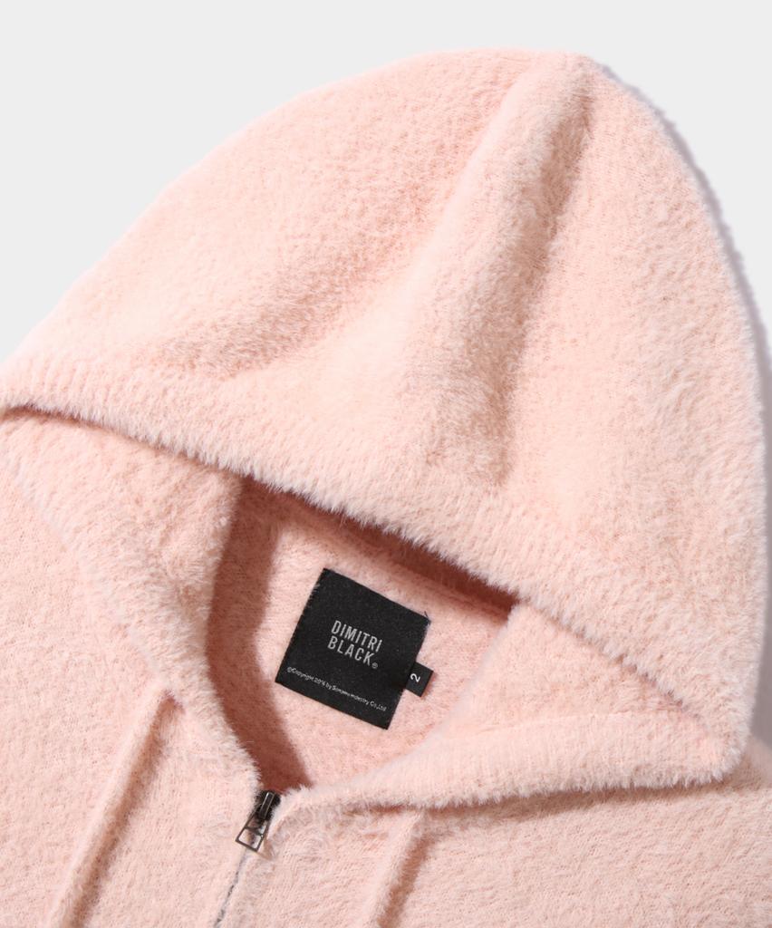 Dimiteulibeullaeg 2Way Essential Gradient Hairy Zip-Up Hoodie_Pink