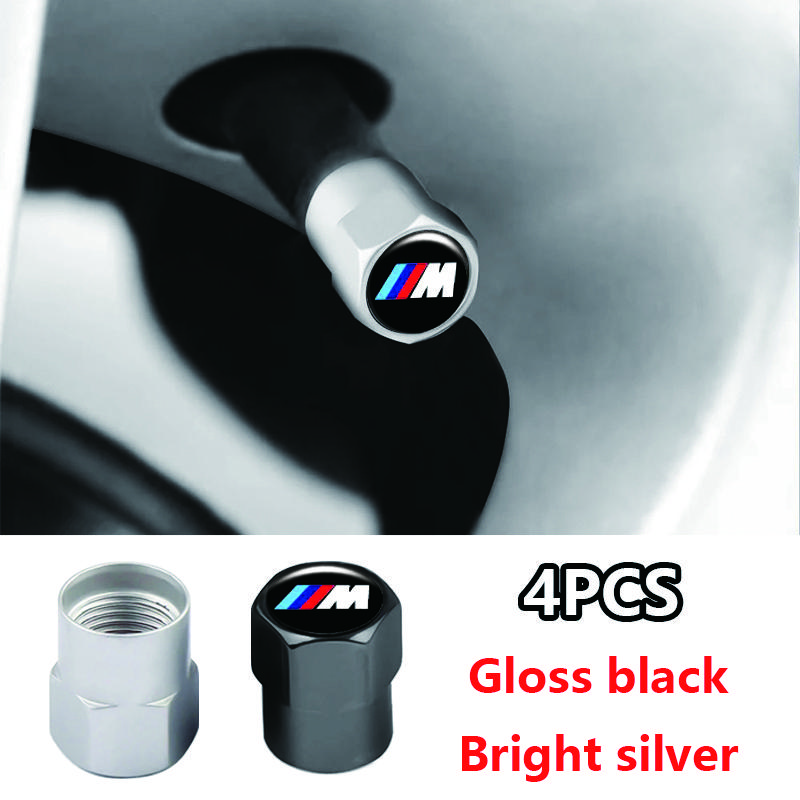 For BMW M X1 X3 For BMW M E46 E90 E60 4Pcs Rigid Metal Wheel Tire Valve Stem Caps Dust Cylinder Covers Hexagonal Car Exterior Tuning Accessory CUY1