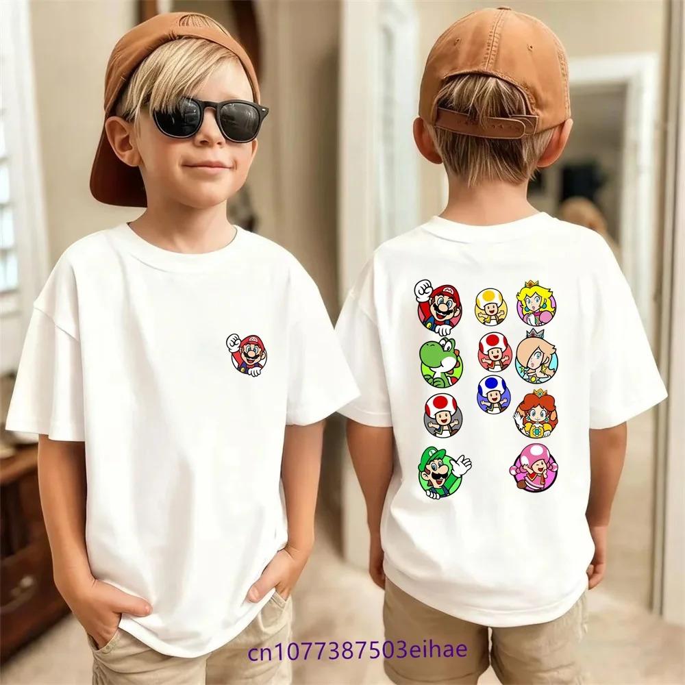 Super Mario Kids T-Shirt Pure Cotton Short Sleeve Fashion Printed Summer Top for Boys And Girls Ages 3-14 110