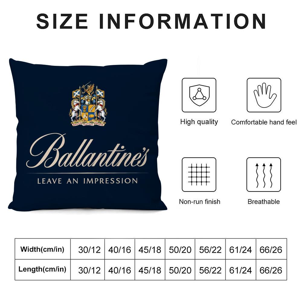 Whiskey B_Ballantine'S Kunst Kissenbezug Seidiger Kurzer Plüsch Beidseitig Bedruckter Kissenbezug Für Sofa Alle Jahreszeiten Heimdekoration Geschenk
