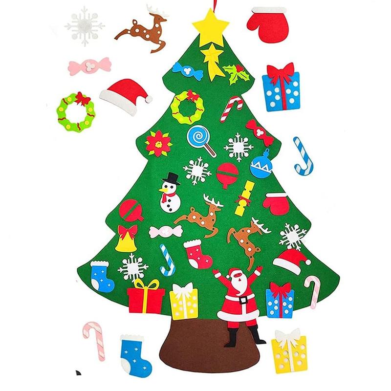 1Set Felt Christmas Tree Non-Woven Fabric Holiday Decoration Ornament 3D Mini Christmas Tree