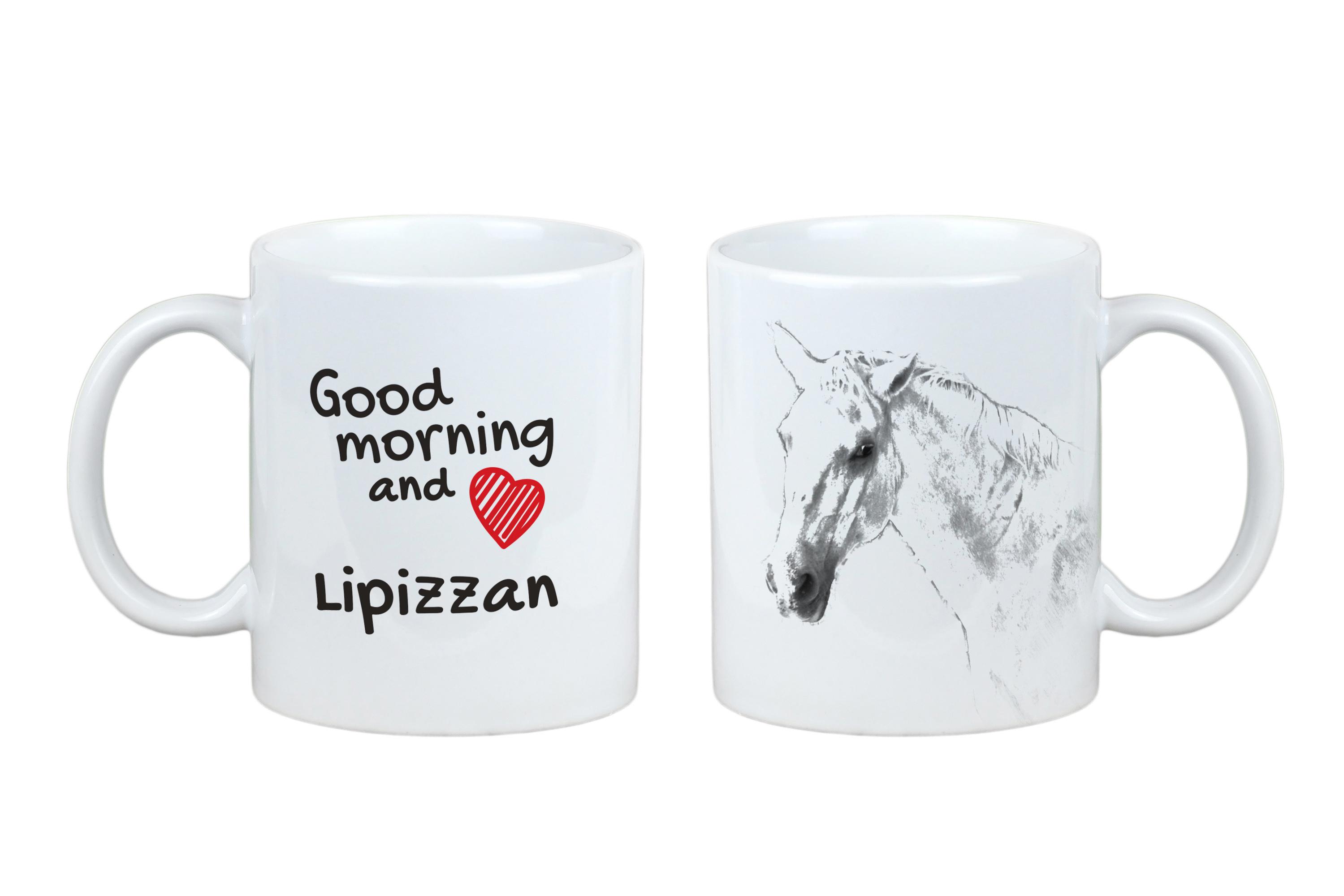 Lipizzan - mug with a horse, personalized mug with a print, a classic gift for everyone from the Art-Dog brand bianco