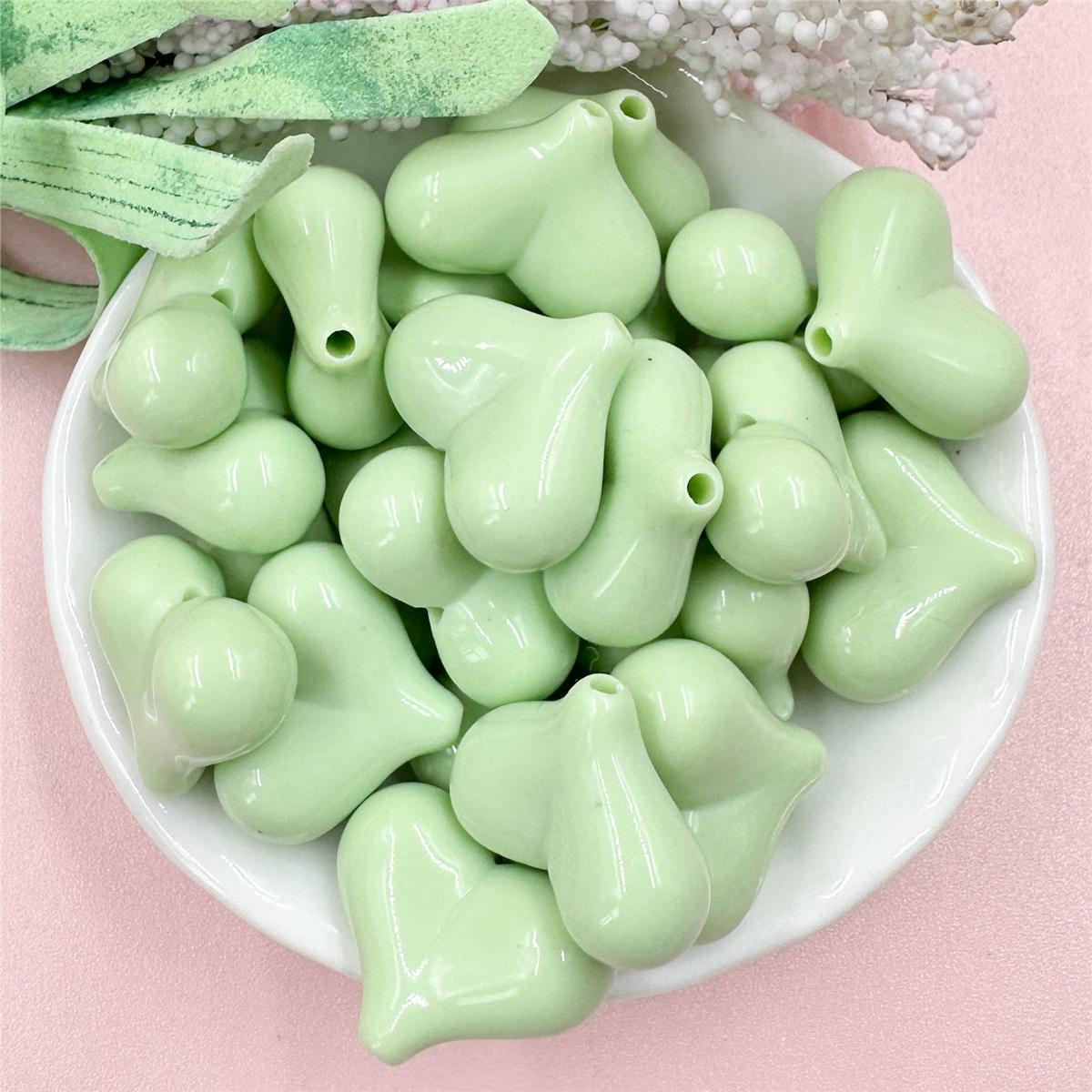 

High quality Accessories DIY Handmade Acrylic Keychain Jewelry Bracelet Macaron Beads Heart Loose Beads 16.5x21mm 20pcs зелёный