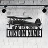 Aviation Metal Sign Custom Name Date Wall Mounted Flight Club Home Door Outdoor Decor