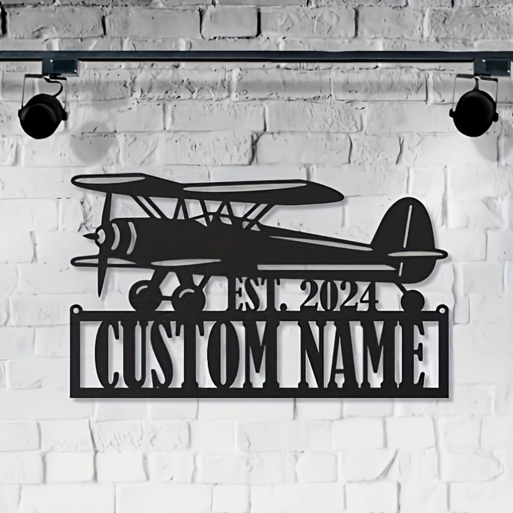 Aviation Metal Sign Custom Name Date Wall Mounted Flight Club Home Door Outdoor Decor