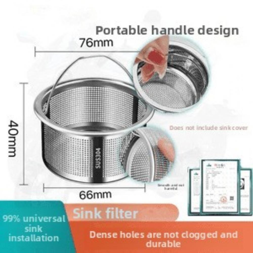 Drain Basket 304 Stainless Steel Household Filter Dishwasher Leakage Kitchen Sink