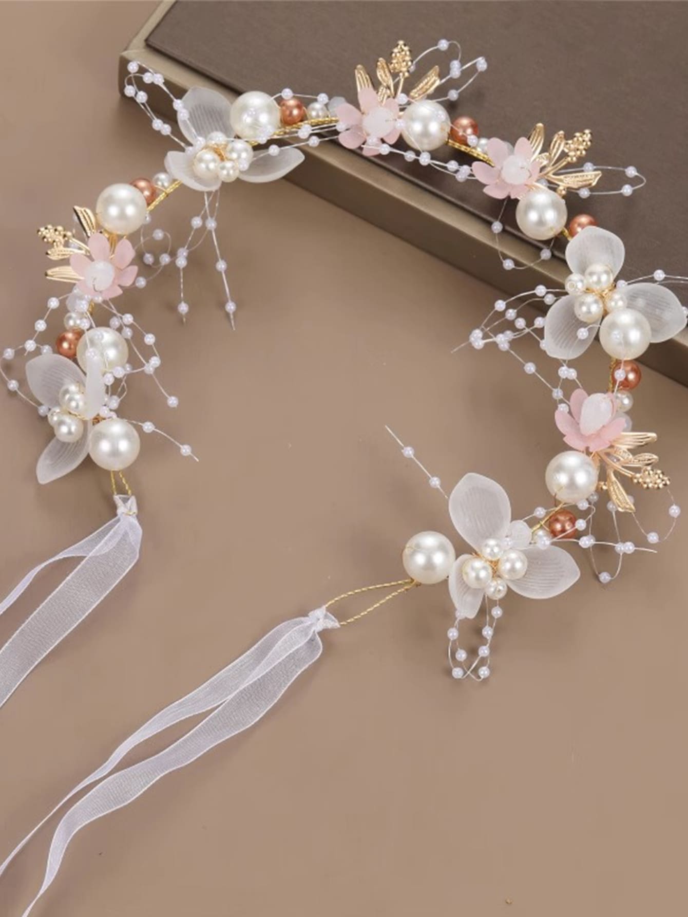 

Princess Floral Headband, Pink Flower Crown Headpiece For Women, Birthday Party, Performance,Hosting Valentine s Day Accessories розовый