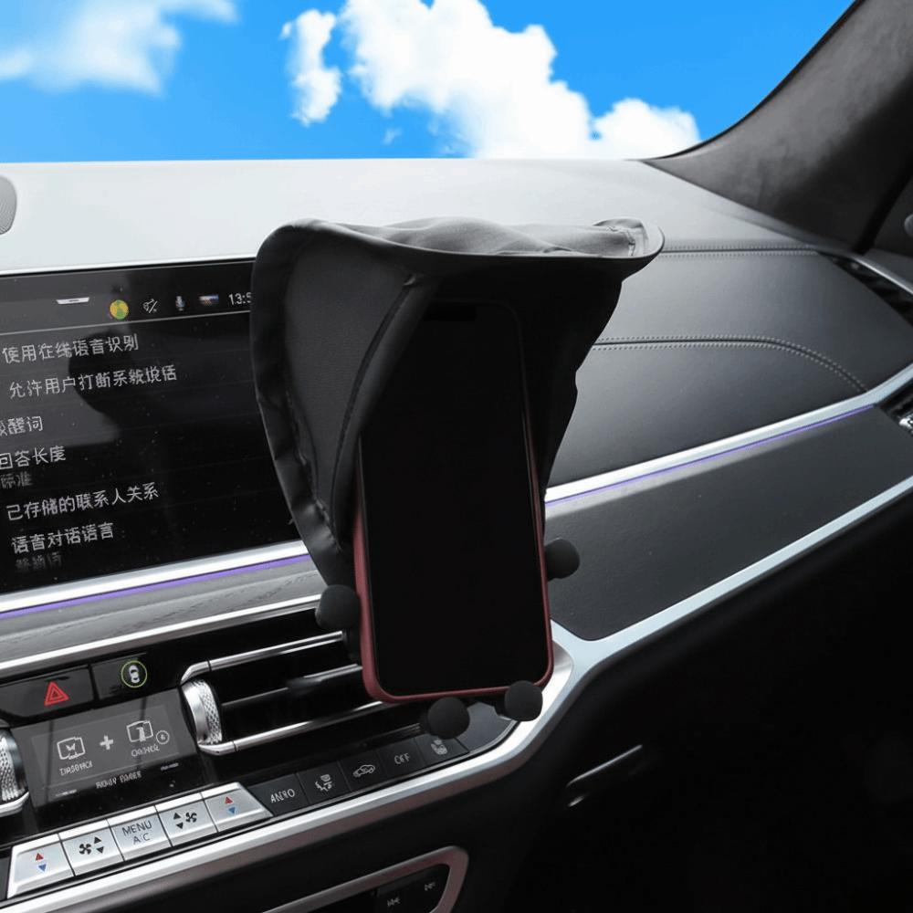 Silver-Coated Fabric Car Mobile Phone Sunshade Adjustable Angle Phone Sun Shield  Sun Protection