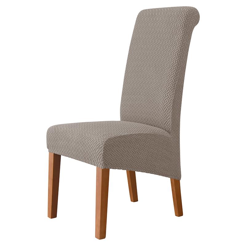 Jacquard Chair Cover Stretch XL Size Long Back Dining Chair Covers Anti-dirty Seat Slipcovers for Wedding Dining Room Kitchen