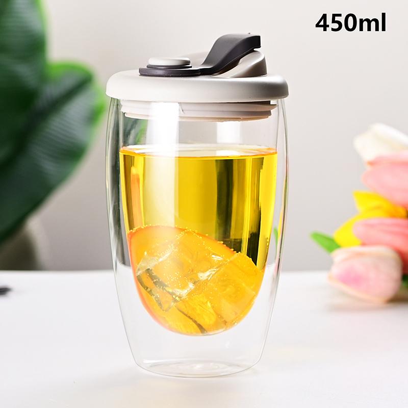 

Кавова чашка Tiki Lovely Cups Кавовий посуд Чайний посуд Скляний посуд із подвійними стінками Скляна кружка Портативний посуд для напоїв Кухонний посуд для їдальні