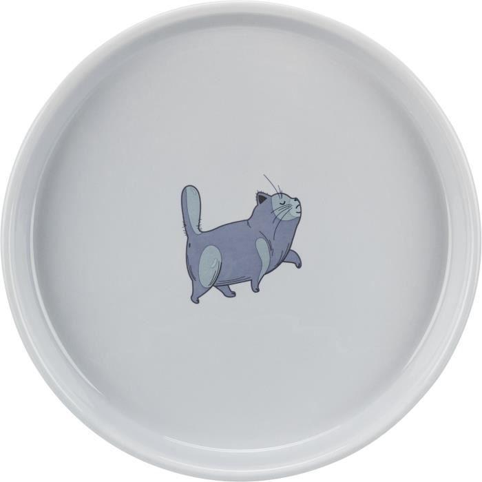 Gamelle pour chat - Trixie - Lot de 4 - Céramique - Plat - Large - 0,6 L