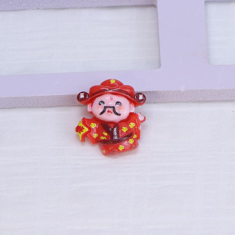 White God of Wealth Resin Ornaments: DIY Cream Glue for Handmade Hair Clips, Phone Cases, and Shoe Buckles