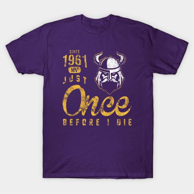 

Men Black Print T-shirt Minnesota Vikings Shirts - Just Once Before I Die M8362 No-Cut Transfer Paper Print Cotton Tshirt M фіолетовий