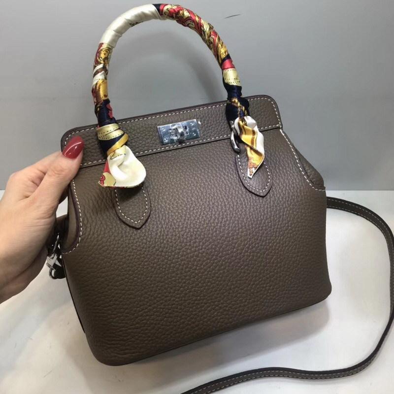 New 's First-layer Cowhide Lychee Pattern Skin Milk Bag Box Portable Single-shoulder Diagonal Leather Women's