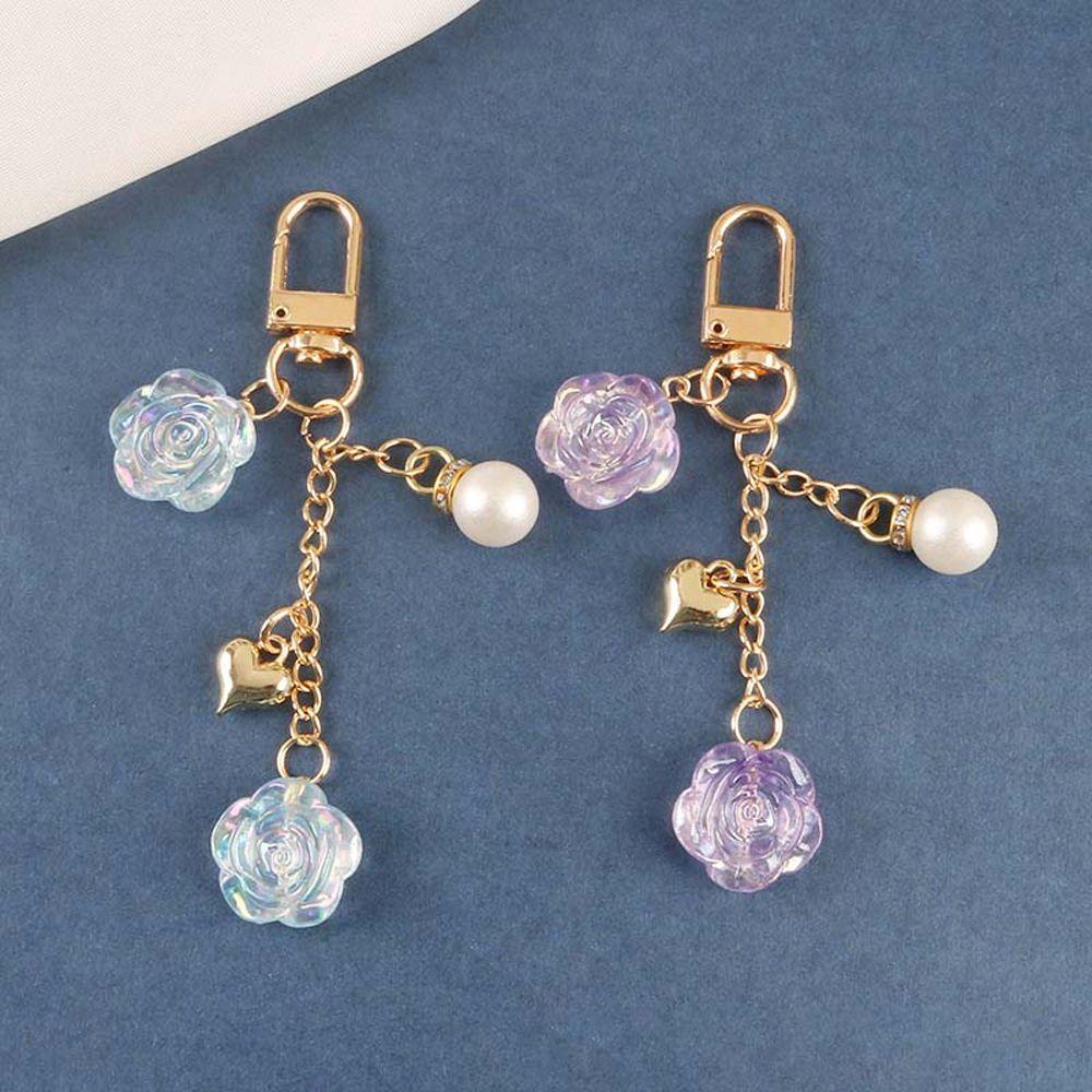 Girls Gift Bag Pendant Resin Korean Style Pendant Car Key Ring Ornaments Women Key Chain Rose