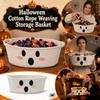 Halloween Baumwollseil Aufbewahrungskorb mit Griffen für Süßigkeiten und Snacks