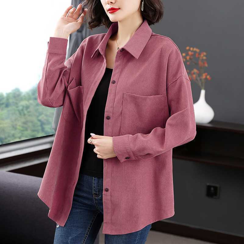 Artı boyutu Bayan Rahat Moda Turn Down Yaka Uzun Kollu Gevşek Hırka Blazer Ceket Gevşek Ceket M-4XL