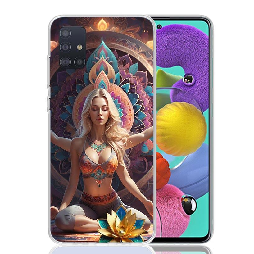 Meditation Yoga Girl Phone Case For Samsung Galaxy A52 A32 A22 A12 A02S A50S A30S A51 A31 AA71 Note 20 Ultra 10 S10 Plus Galaxy