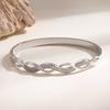 Titanium Steel Wave Pattern Buckle Women's High-end Cross Bracelet Bracelet