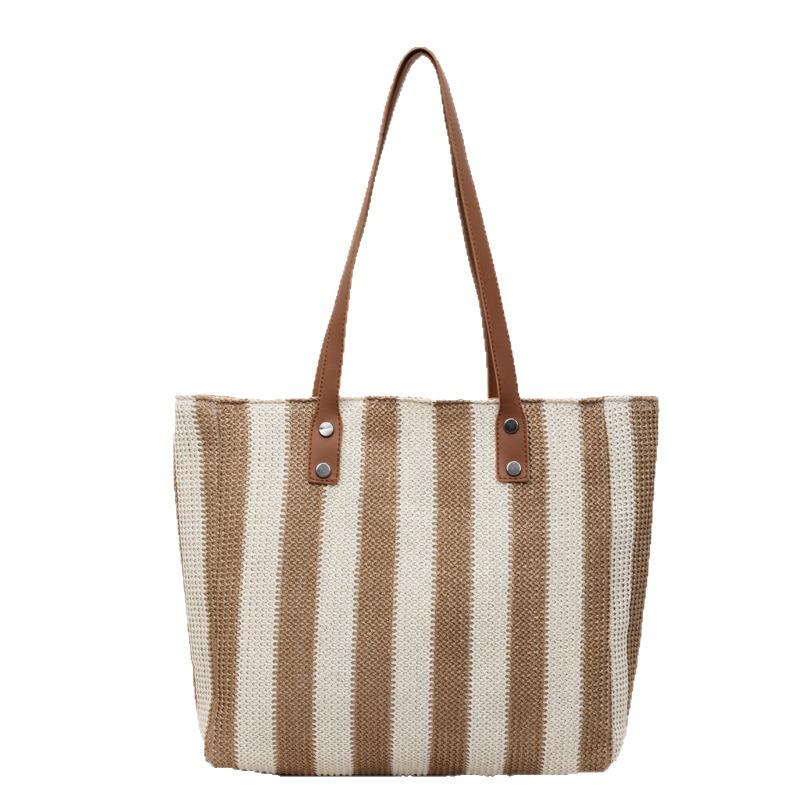 New Holiday Style Straw Woven Bag Bag Women's Beach Bag Shoulder Bag Hand-woven Bag Commuter Large-capacity Tote Bag
