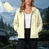 Wasserdichte Winddichte Kapuzenjacke für Damen, Leichter Reißverschluss-Regenmantel für Draußen mit Verstellbarem Kordelzug und Taschen für Reisen und Wandern
