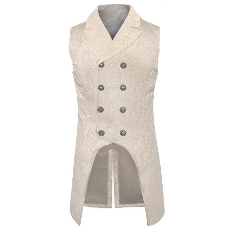 2025 Gothic Medieval Men's Vest and Waistcoat Set for Spring/Autumn - European & American Style Stage Costume