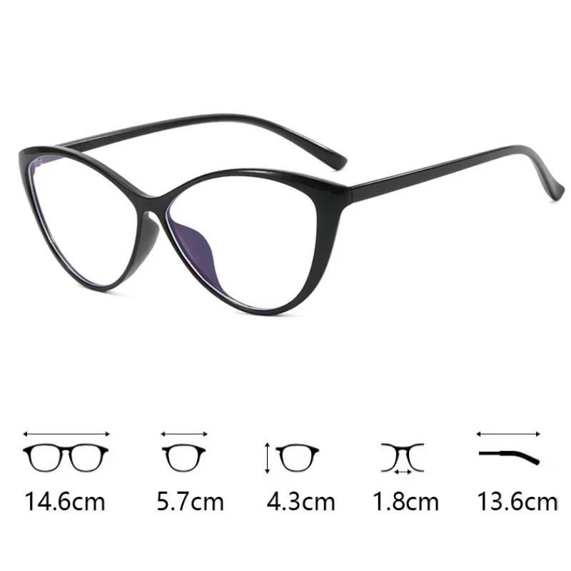 Fashion 2PCS Fashion Ins Stylish Plain Glasses for Women Ladies Cat Eye Optical Spectacle Eyeglasses Unisex Men Retro Anti-blue Glasses