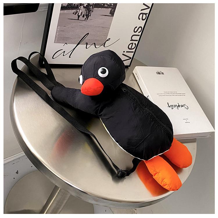 Penguin Cartoon Kids Backpack With Breathable Nylon And Animal Pattern For Preschool Children