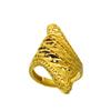 24K Gold Plated Adjustable Brass Ring - Personalized High-End Design