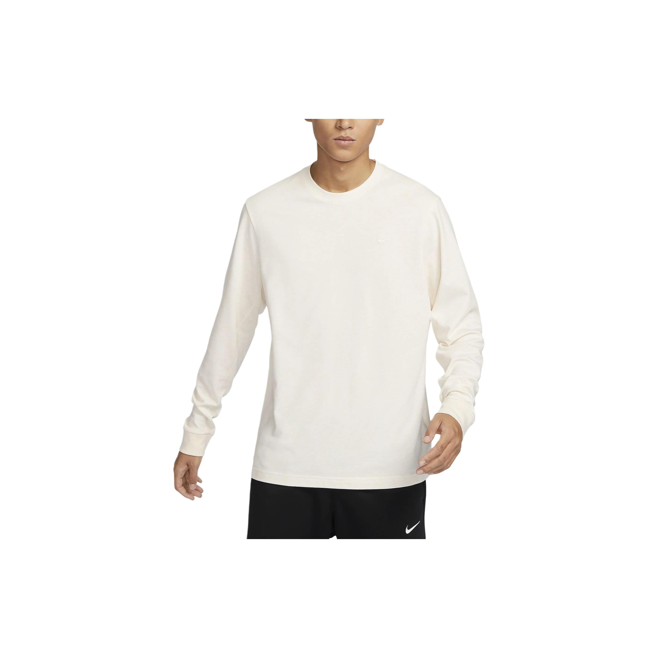 Nike T Shirts Men s Beige Crew Neck Moderate Straight Fit FB8586-030 L
