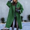 2026 New Women's Long Wool Blend Coat, Oversized Solid Color Casual Overcoat for Autumn Winter, Plus Size Warm Trench Coat