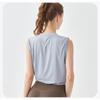 Women's Quick-drying Sports Vest Summer Jacquard Thin Fitness Yoga Smock Sleeveless Loose Short Fitness Clothing