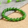 1 Stück 8mm natürliches grünes Glasarmband, Glücksarmband, Glücksarmband für Familie und Freunde, Unisex