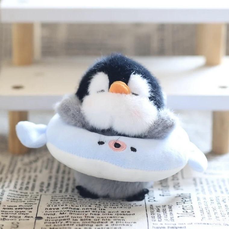 Cute Fun Doll Plush Doll Drag Penguin Keychain Ornament Mobile Phone Baby Pendant