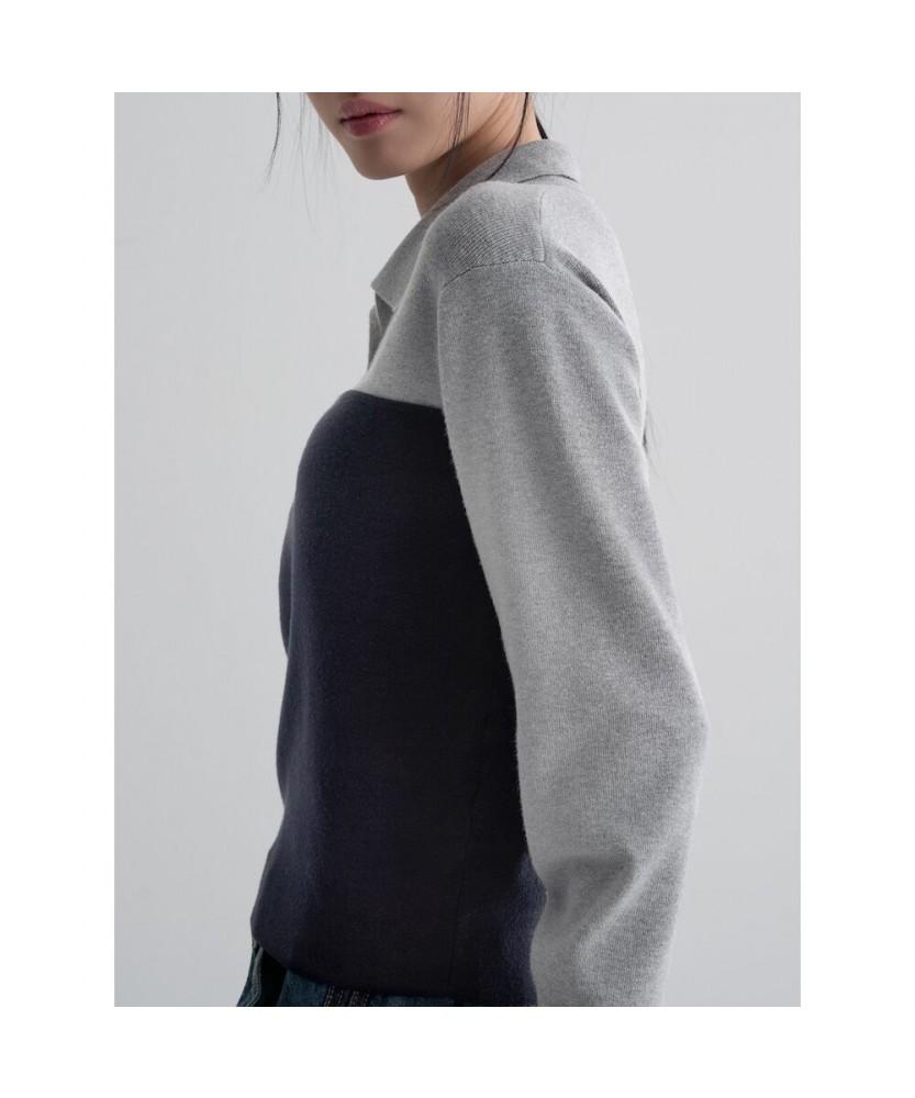 8seconds Color Block Collar Pullover Navy