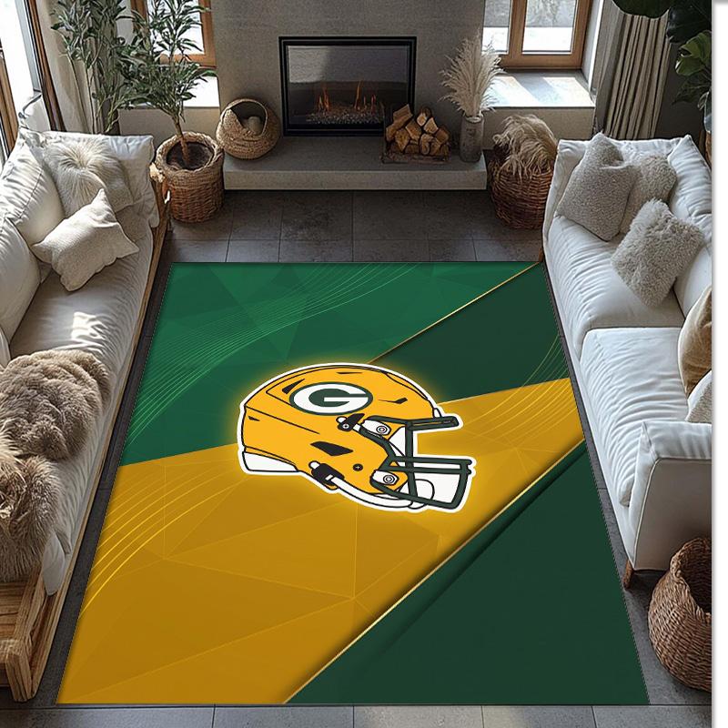 Tappeto in Velluto di Cristallo Green Bay Packers Morbido Anti?Tappetino Antiscivolo Comodo per Casa Soggiorno Camera da Letto Tappeto Decorativo