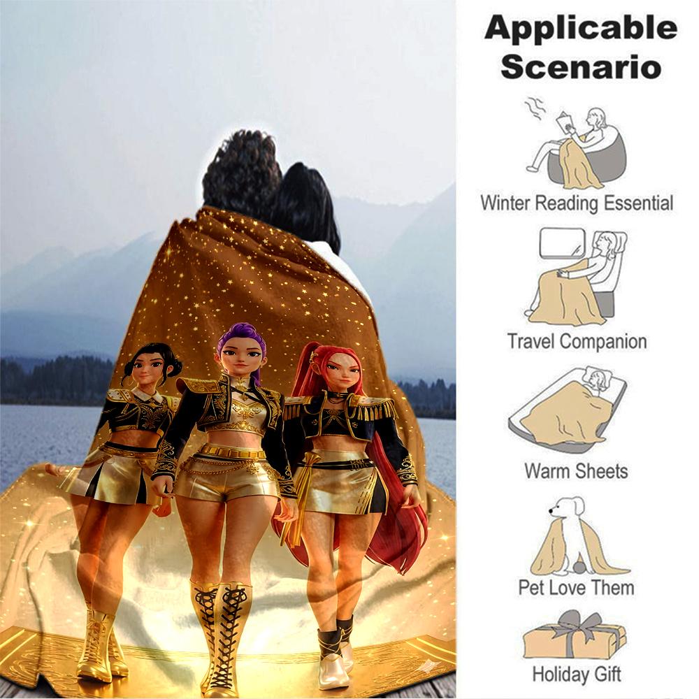 Golden Glamour Sisters Blanket Soft Throw Blanket For Home Bedroom Bed Sofa Travel Office Solid Christmas Blanket