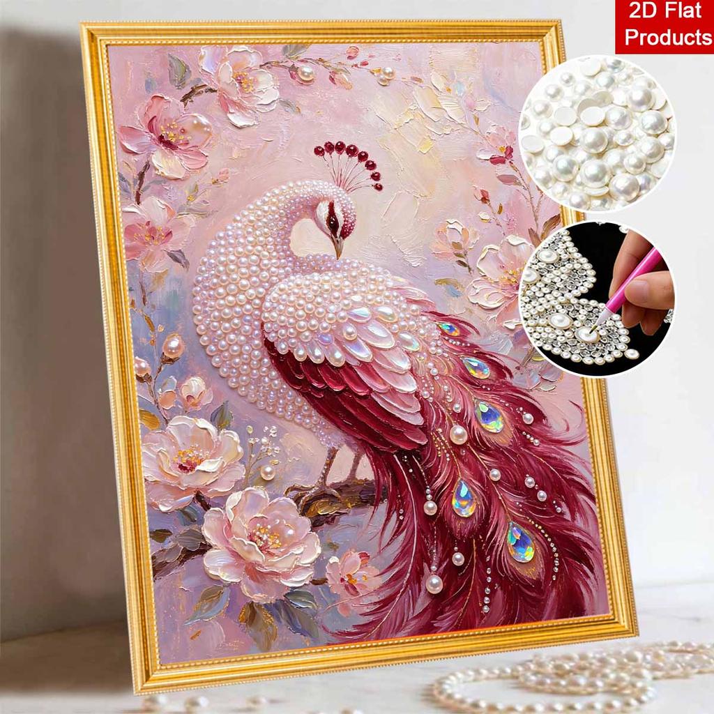 Animal series peacock pearl painting diy selfadhesive handmade home decoration painting as a gift