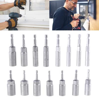 1/4inch Shank Hex Nut Driver Wing Nut Driver Sockets 5.5-19mm Slot Wing Nut Drill Bit Sockets For Eye Screws Hook Bolts